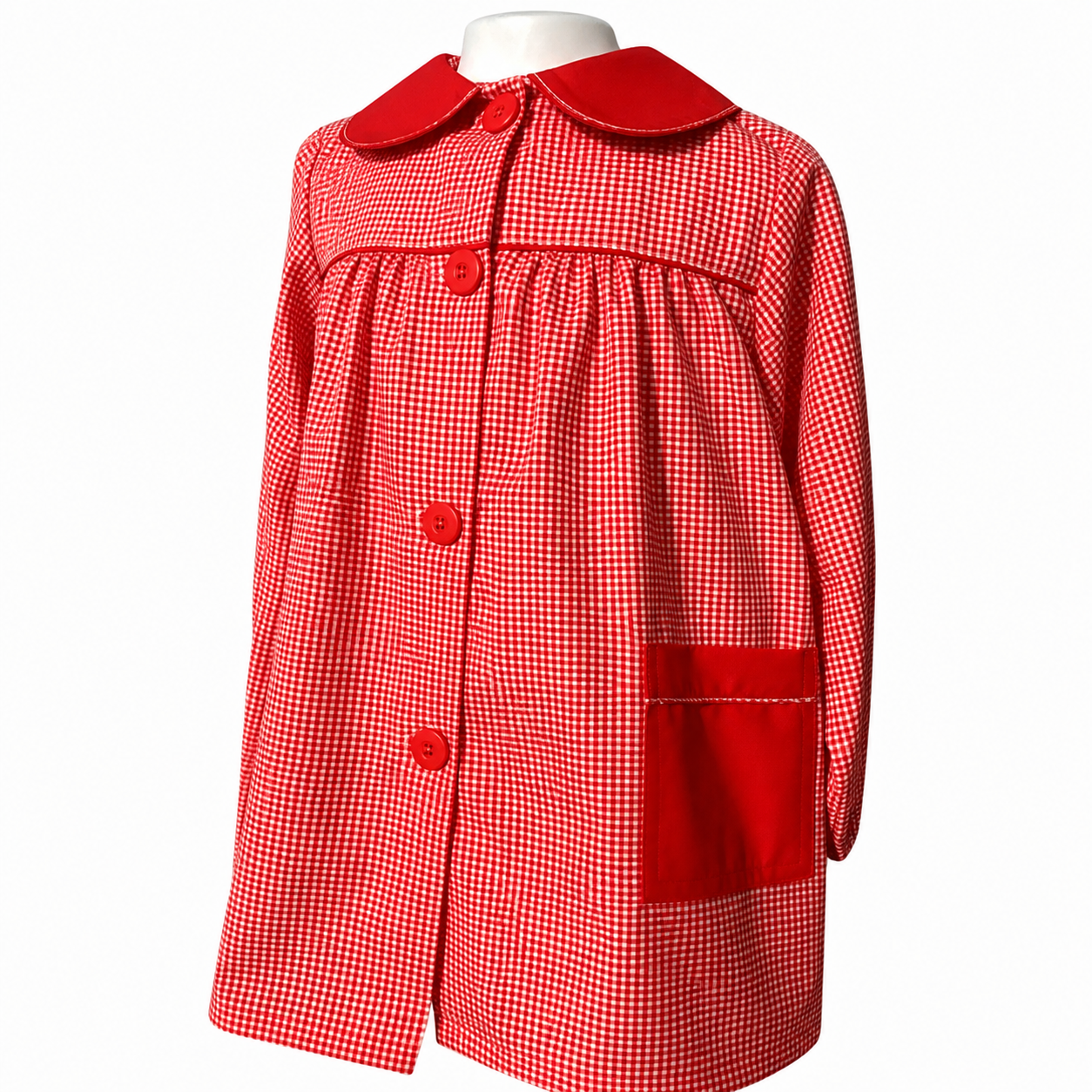 Delantal Jardin cuadrito rojo