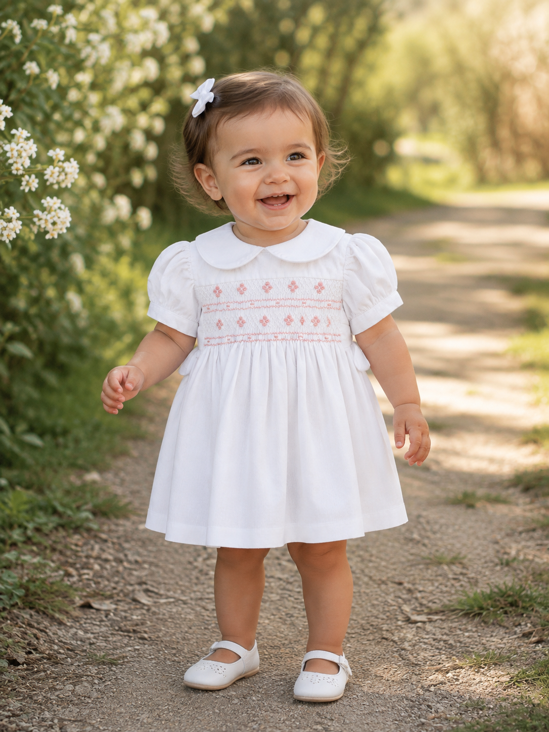 Vestido Nido de Abeja Rosado