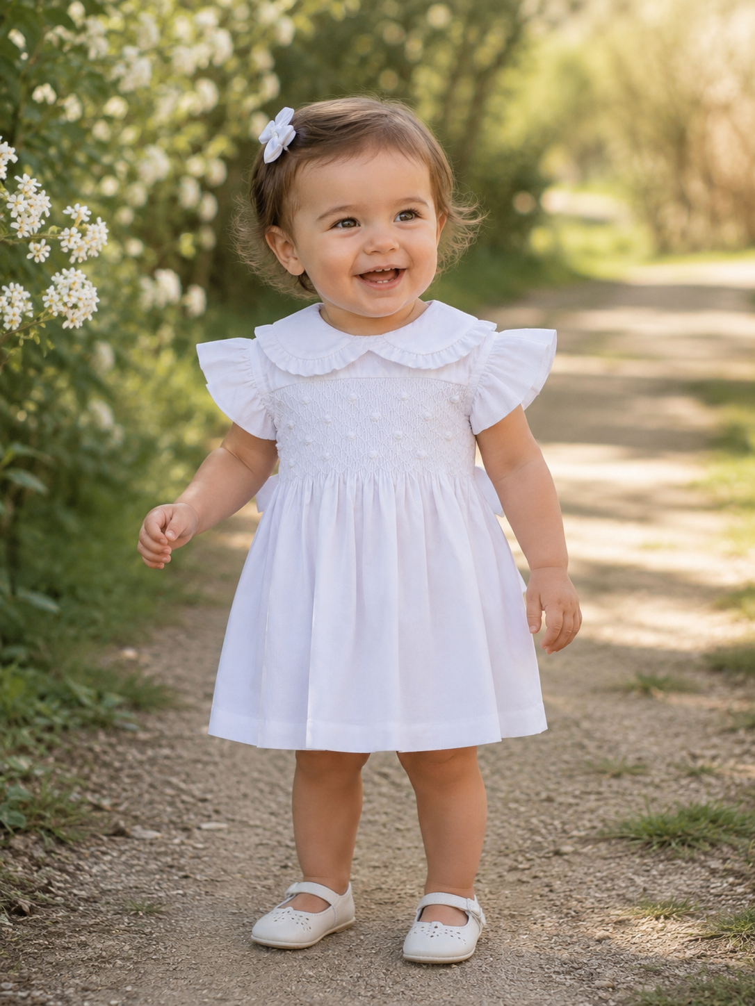 Vestido Nido de Abeja Blanco