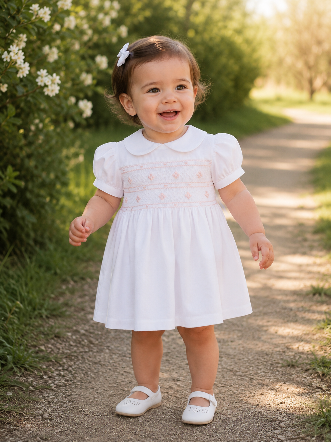 Vestido Nido de Abeja Rosado