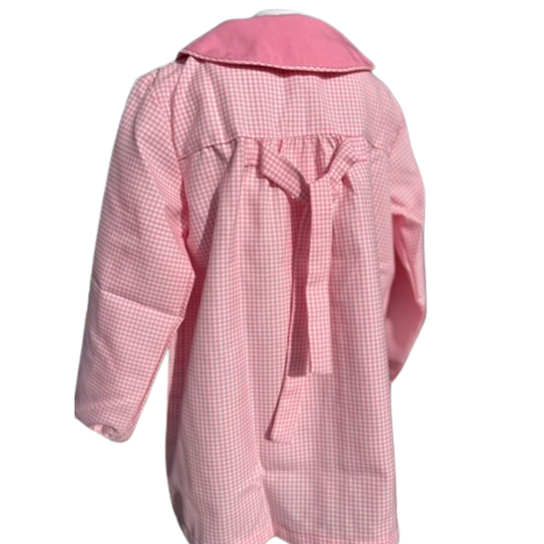 Delantal Jardin cuadrito rosado