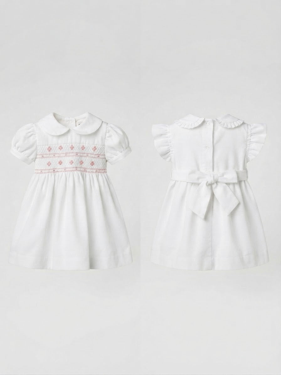 Vestido Nido de Abeja Rosado